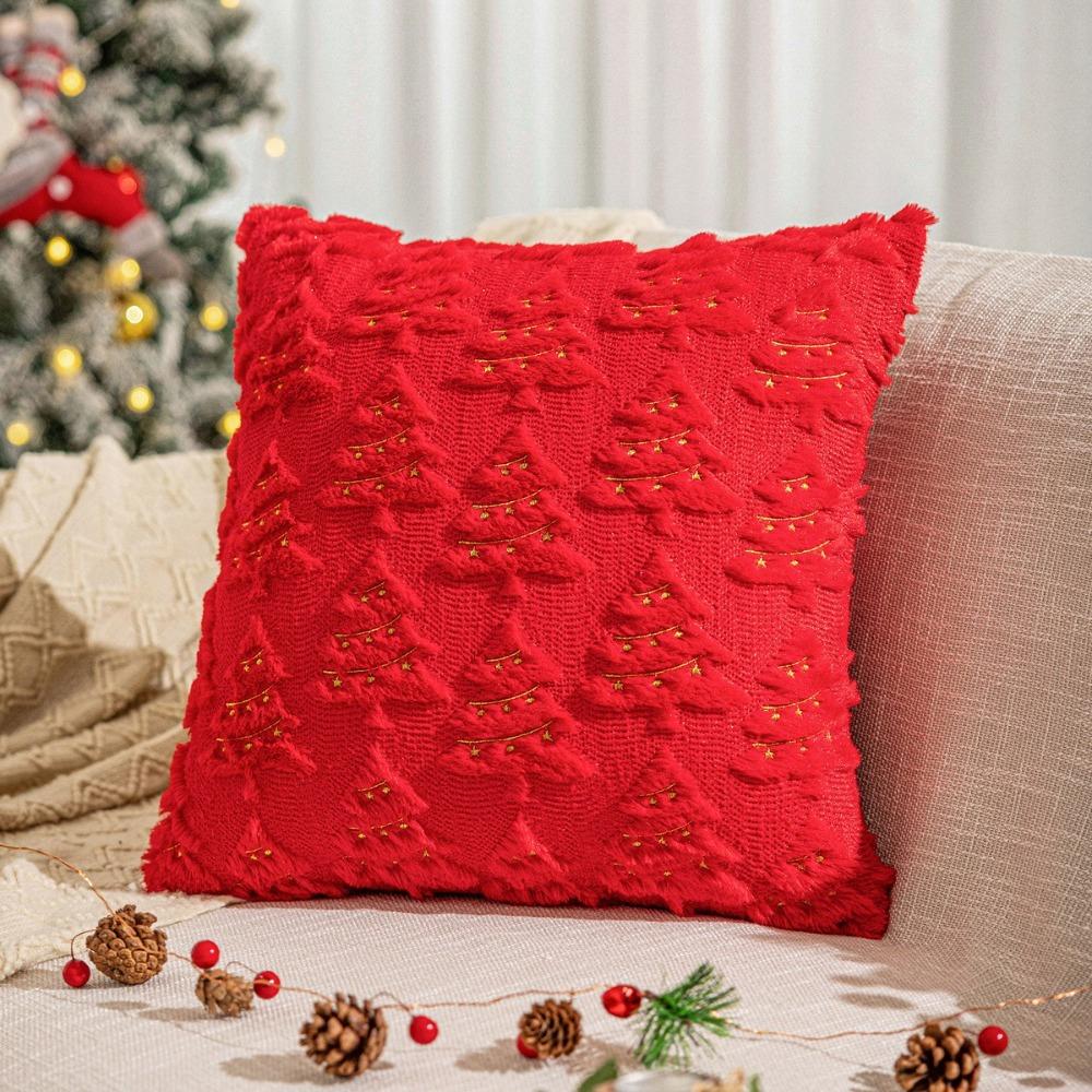 Christmas Tree Pillow Covers Golden Light String Cushion Case New Pillow Cases  for Xmas Party