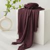 Spring & Summer Lightweight Sunscreen Shawl: Imitation Cotton-Linen, High-End Silk Gauze Scarf, Solid Color for Women