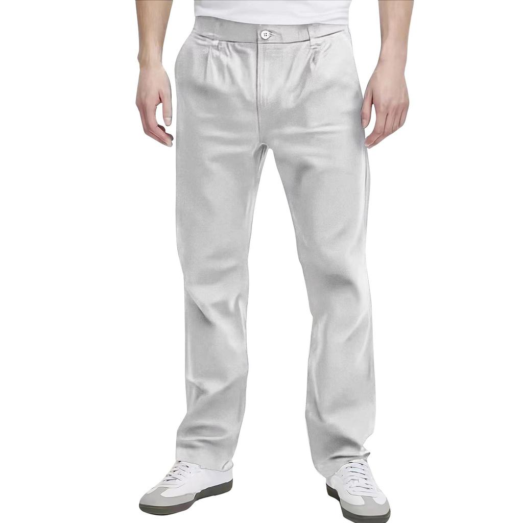 Men's Thin Loose Straight Slim Formal Pants Men's Solid Color British Casual Pants
