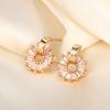 Douyin Explosive Xiaoxiangfeng Seiko Full Diamond Luxury Wind Ring Earrings Raw Retro Earrings