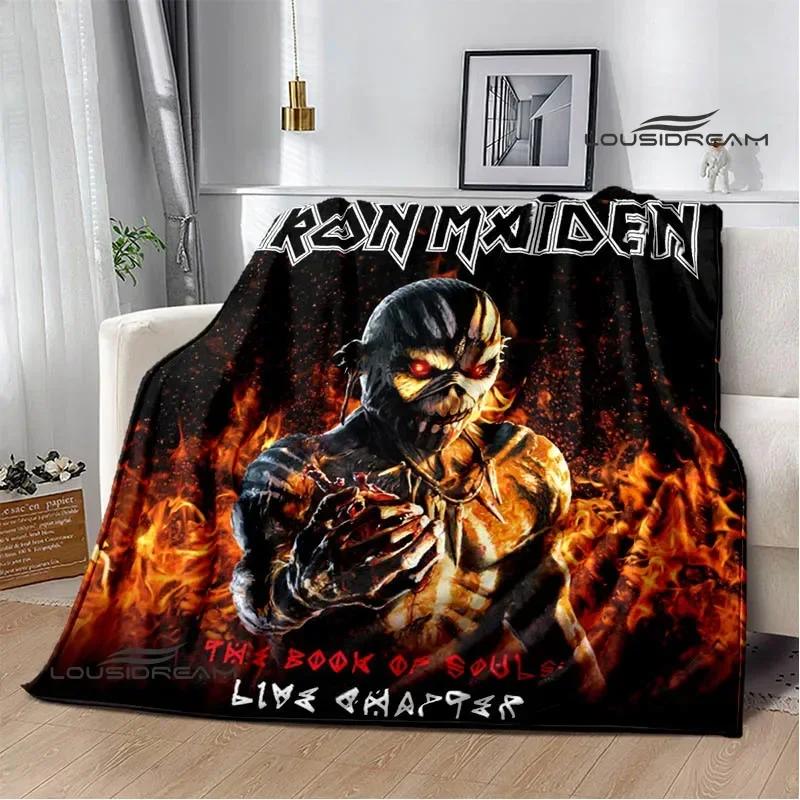 Rock Band I-Iron M-Maiden Printed Blanket Kids Warm Blankets Flannel Soft and Comfortable Blanket Bed Linings Birthday Gift