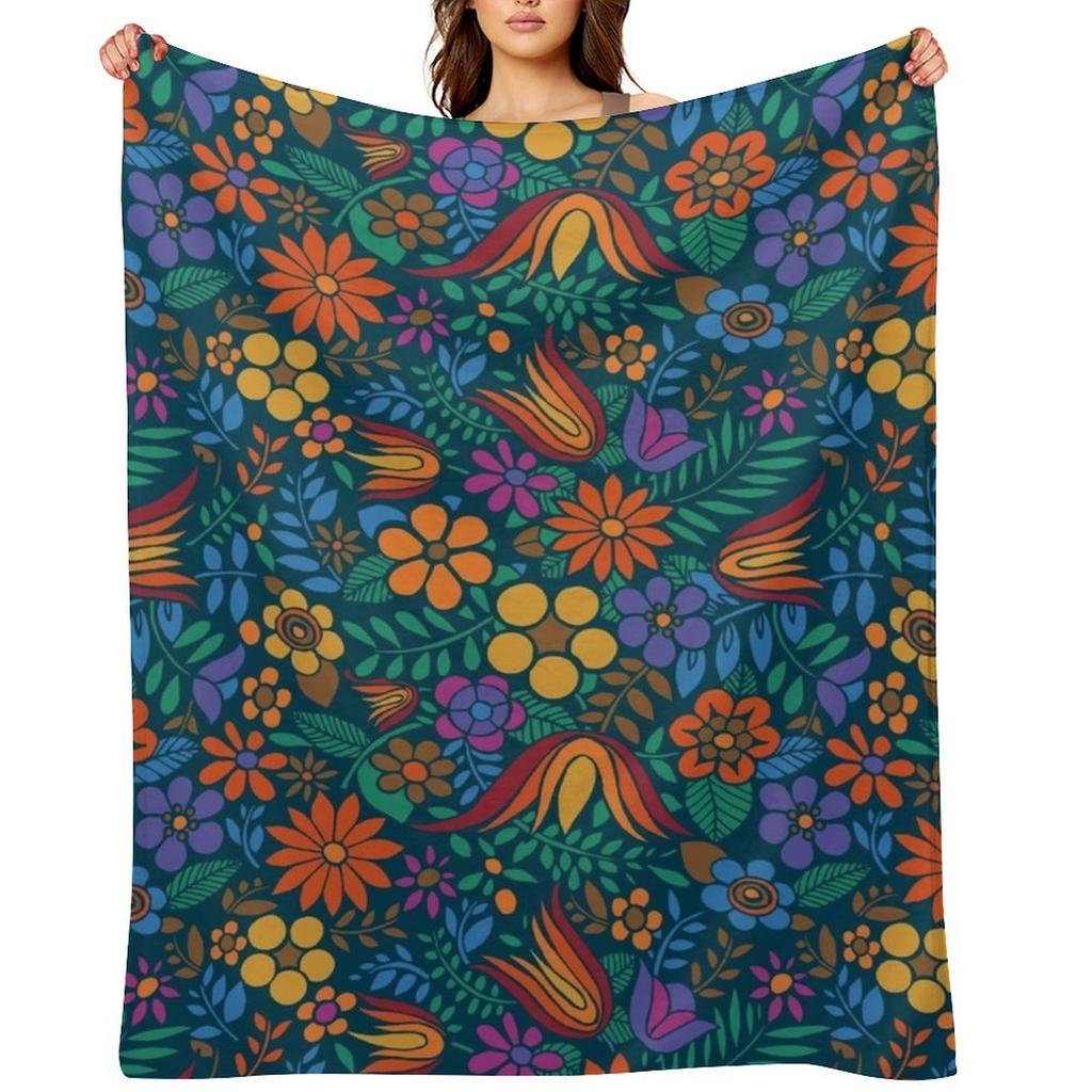 Another Floral Retro Throw Blanket Travel heavy to sleep anime Multi-Purpose Blankets