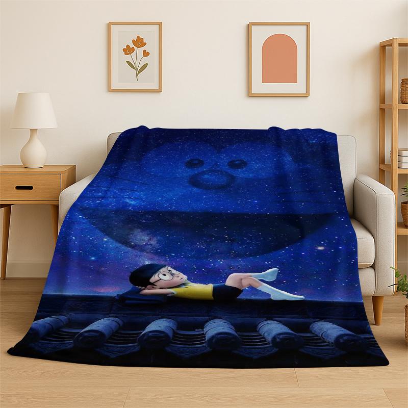 

Cartoon D-Doraemon Dream Anime Flannel Blanket Soft Warm Throw Blanket for Bedroom Living Room Bed Travel Camping Picnic Kid 75x90cm