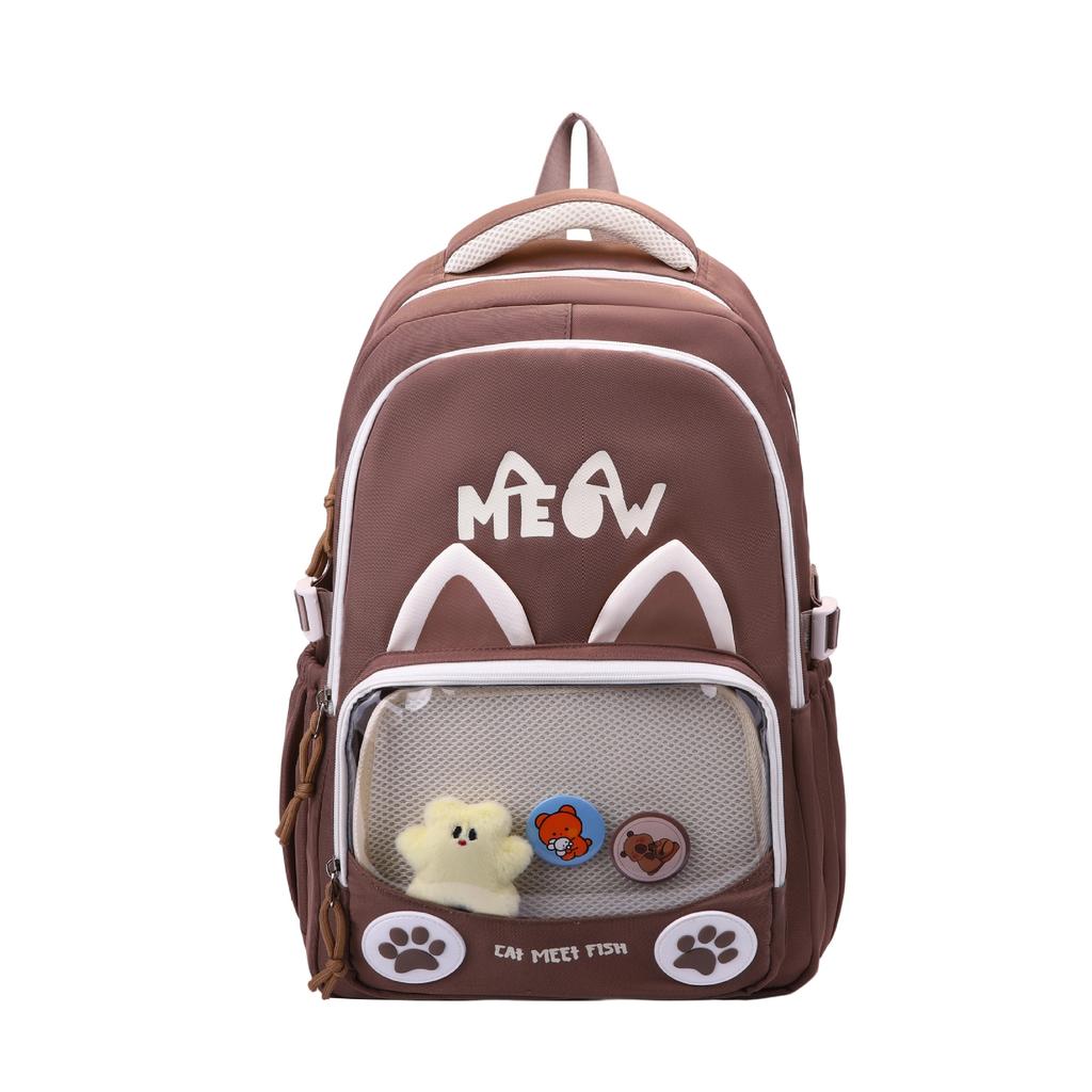 Schoolbagins Cartoon Schoolbag New Cute Kitten Primary School Students Cute Graffiti Large Capacity Backpack Junior High School Backpack