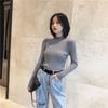 New Autumn Long Sleeve Base Knitted Sweater Women Winter Fashion Half High Collar Pullover Women Sweaters Vintage Slim Fit Solid Casual Knitwear 24970
