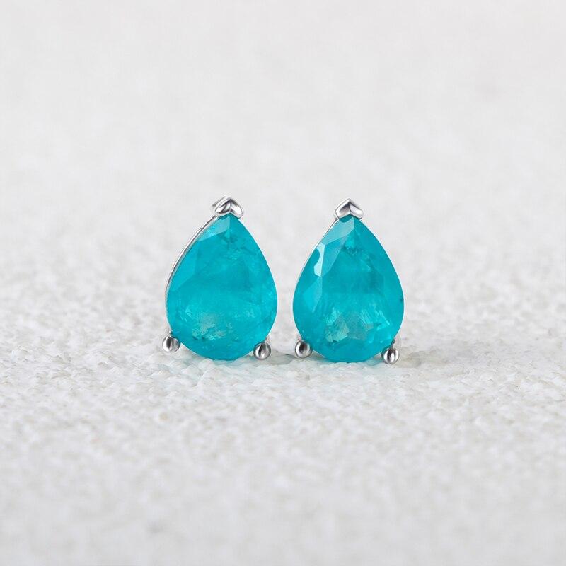 

GICA GEMA Классические серьги-гвоздики из 100% стерлингового серебра 925 пробы с грушей из высокоуглеродистого алмаза, серьги-гвоздики из белого золота, ювелирные изделия синий