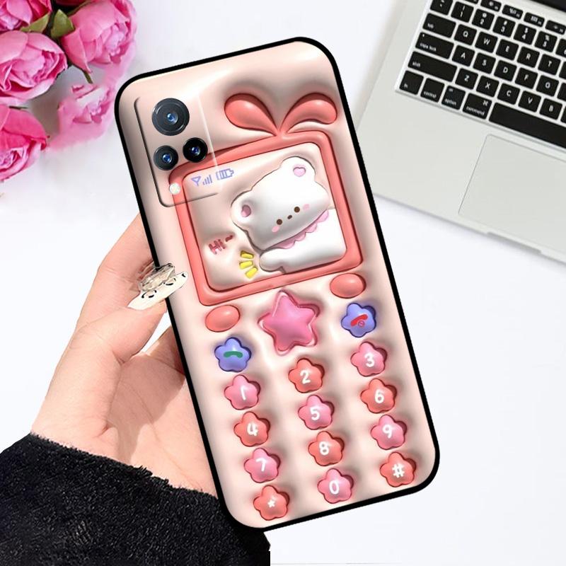 For Vivo V21 4G 5G Case V21s V2066 V2050 Cartoon Animal Soft Silicone TPU Phone Cover For V21e V2061 V2055 Shockproof Bumper
