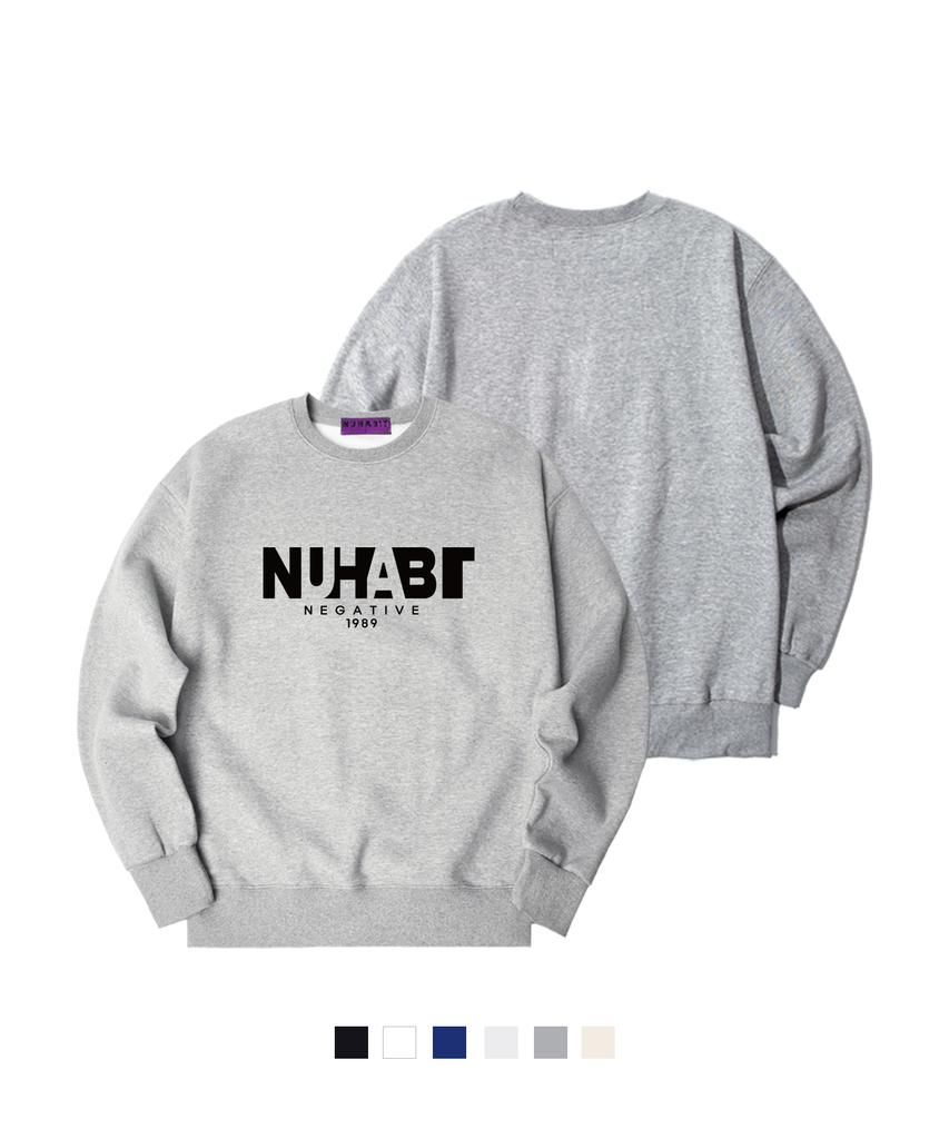 NUHABIT N/H Negative Logo Oversized Fleece-Lined Sweatshirt (Som4-4Nh1253)