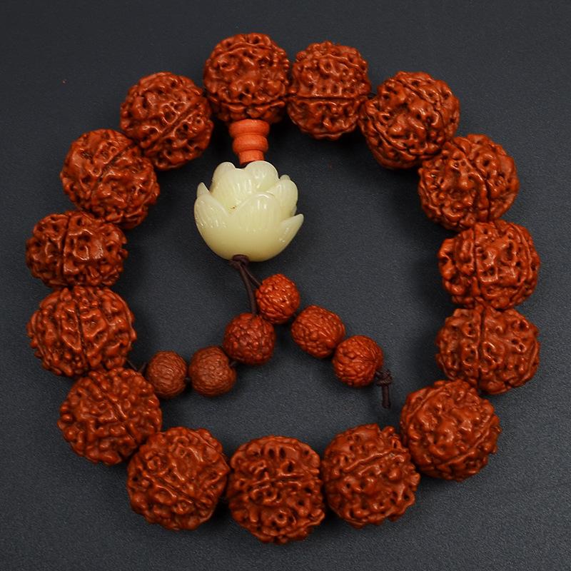 Nepalese five-petal burst meat source toothless big diamond Bodhi bracelet bracelet Wenwan Buddha beads,Christmas gift, Stocking stuffers
