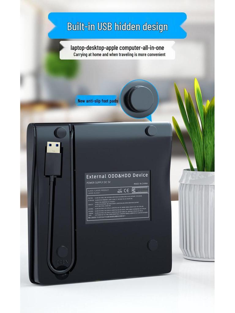Brushed USB 3.0 External Optical Drive Burner
