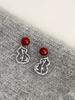 Silver Needle Ankara Red Premium Textured Burgundy Autumn and Winter New Chinese Gourd Earrings Women