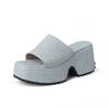 Krazing Pot Polyurethaan Mules Lente Zomer Maat 43 Maat 42 Prints Dames Platform Dames Ronde Neus Instappers Waterdichte Sandalen