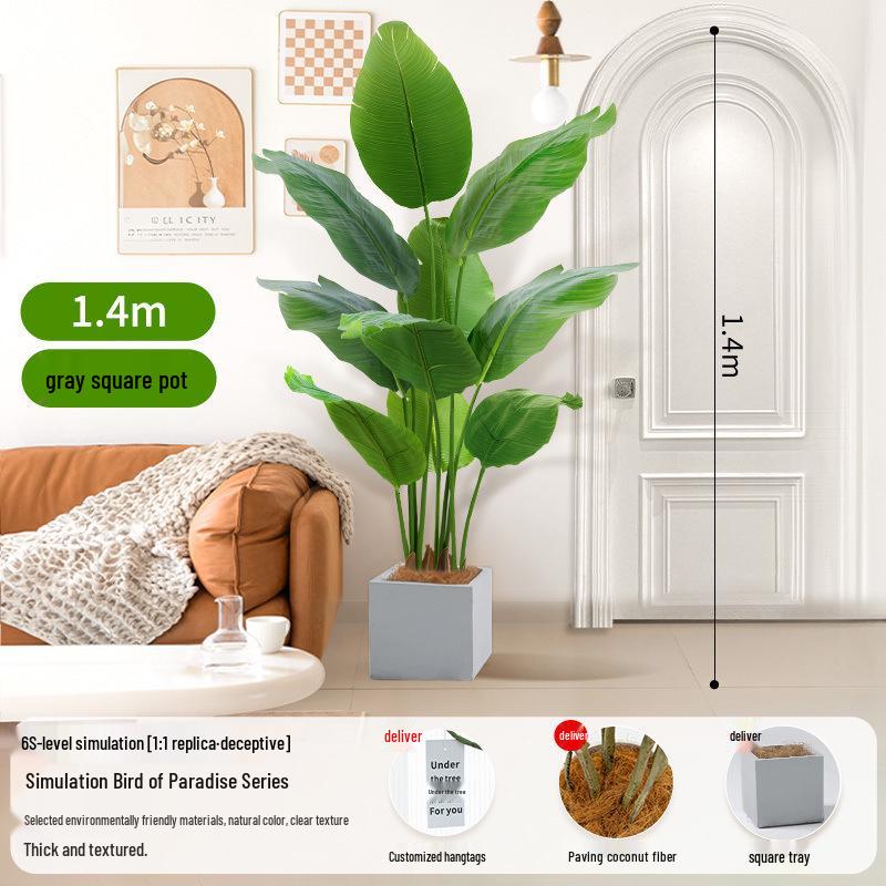 Large Artificial Traveler's Palm and Bird of Paradise Potted Tree for Indoor Decoration