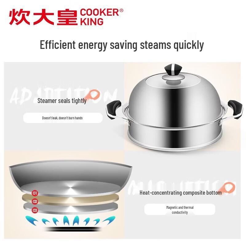 COOKER KING 3-Layer Stainless Steel Steamer