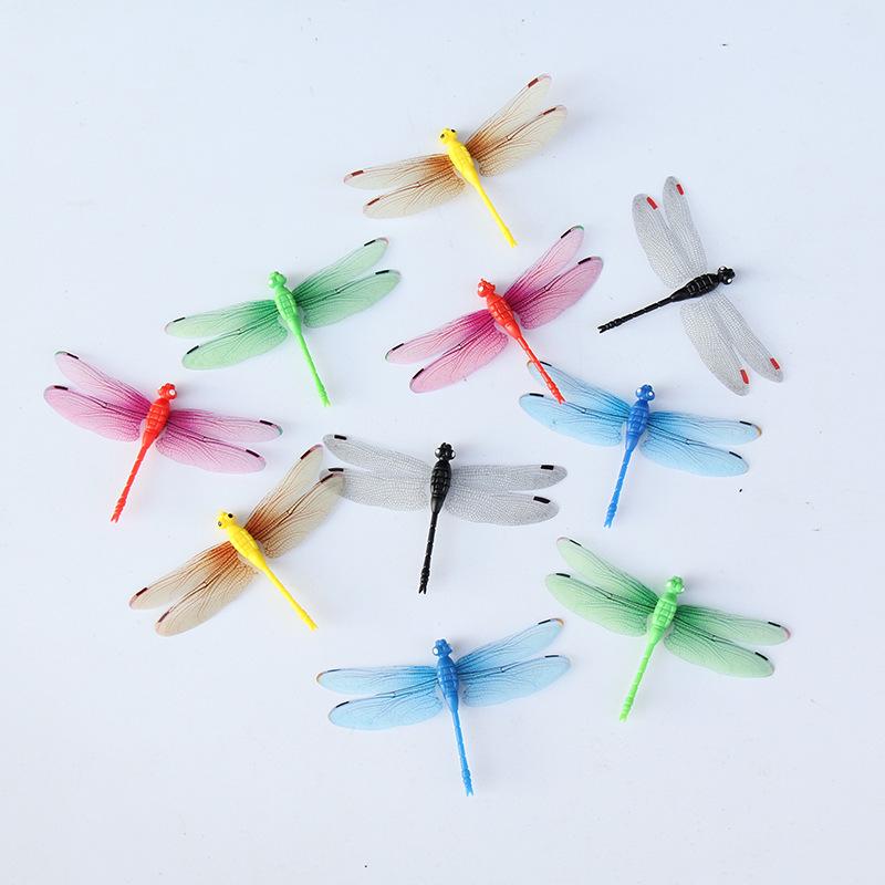 8.5cm Fluorescent Dragonfly Magnet for Flower Arrangements and Garden Decor