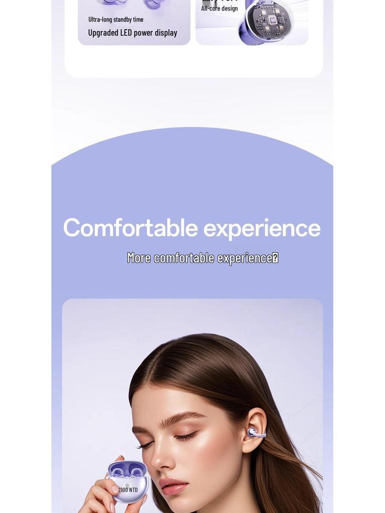 Q71 Bluetooth Earclip: Bone Conduction, High-Quality Sound, Noise Reduction, Long Battery Life, Universal Sports Model.