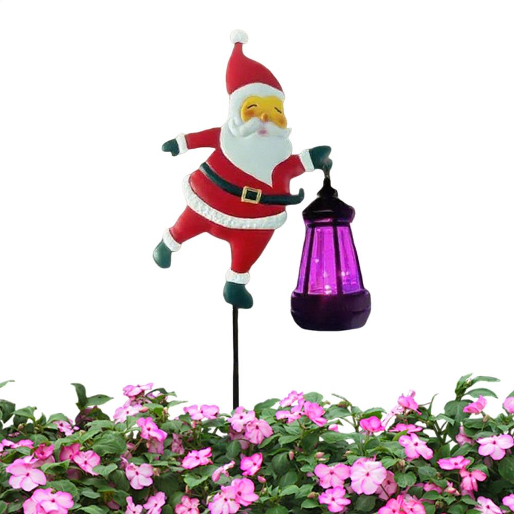 Christmas Solar Lights Outdoor Santa Claus Ground Lamp Yard Decoration Outdoor Garden Lawn Decorative Lights For Lawn Pathway