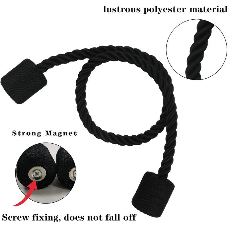 2 Pack Strong Magnetic Curtain Tiebacks Elegant Decorative Tie Backs Modern Rope Tiebacks for Drapes Window Curtain Holdbacks