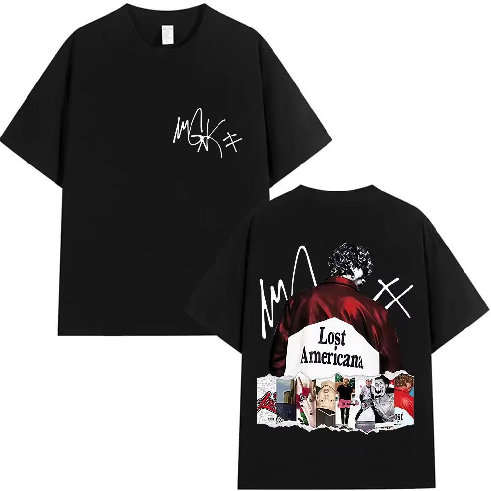 Rapper MGK Lost Americana Tour Album 2025 Merch T Shirt Men Women Hip Hop Pop Music T-shirts Summer O-Neck Short Sleeve T Shirts