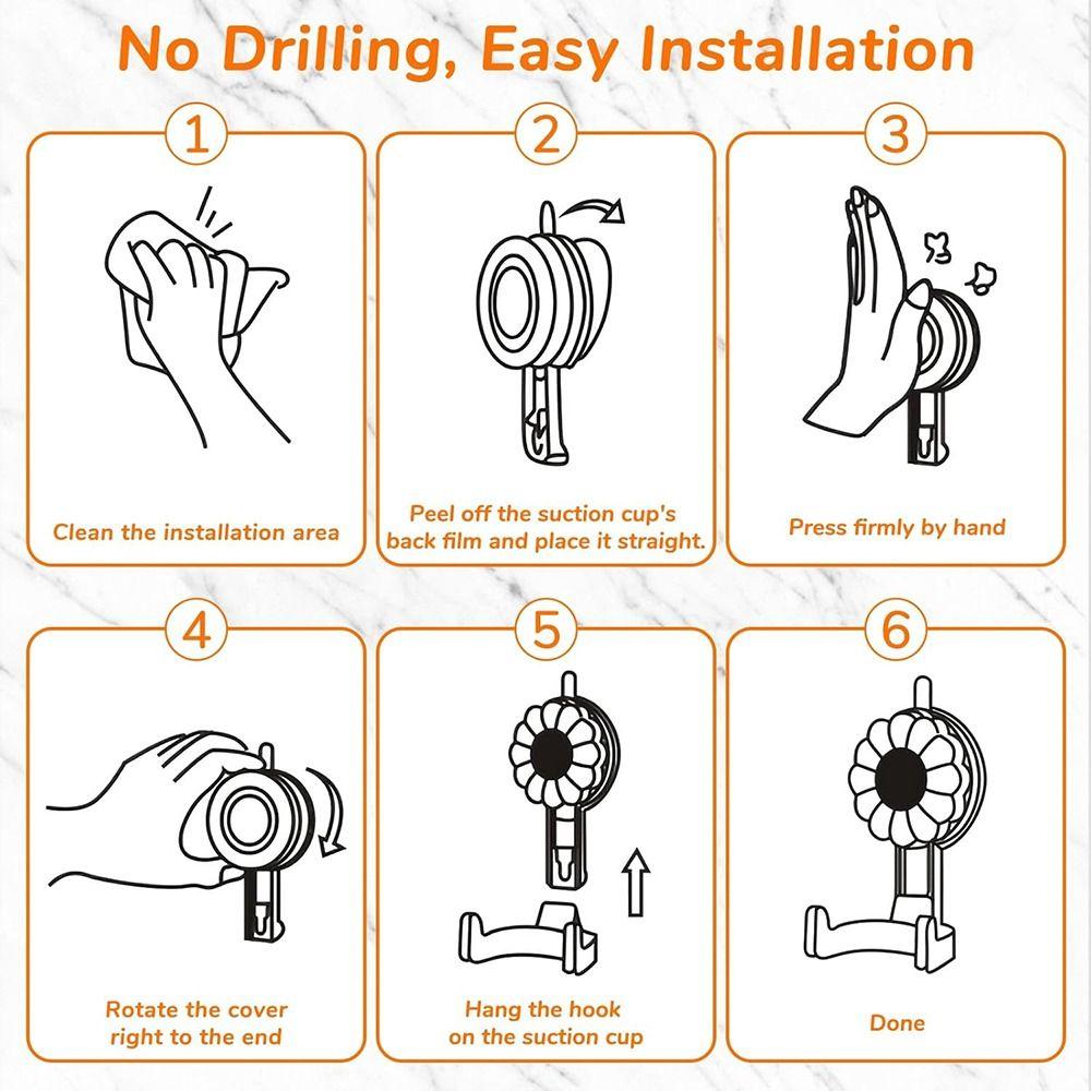 NEW Adhesive-Free Suction Cup Hooks Waterproof Strong Hold Wall Organizer Stable Dual Hook Shower