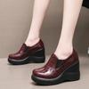 8cm Kleine Größe 32-43 Mode Tiefes Dekolleté Plateau Keilabsatz Schuhe Damen Pumps Slipper 2025 Herbst High Heels Schuhe für Büro Mutter Arbeit