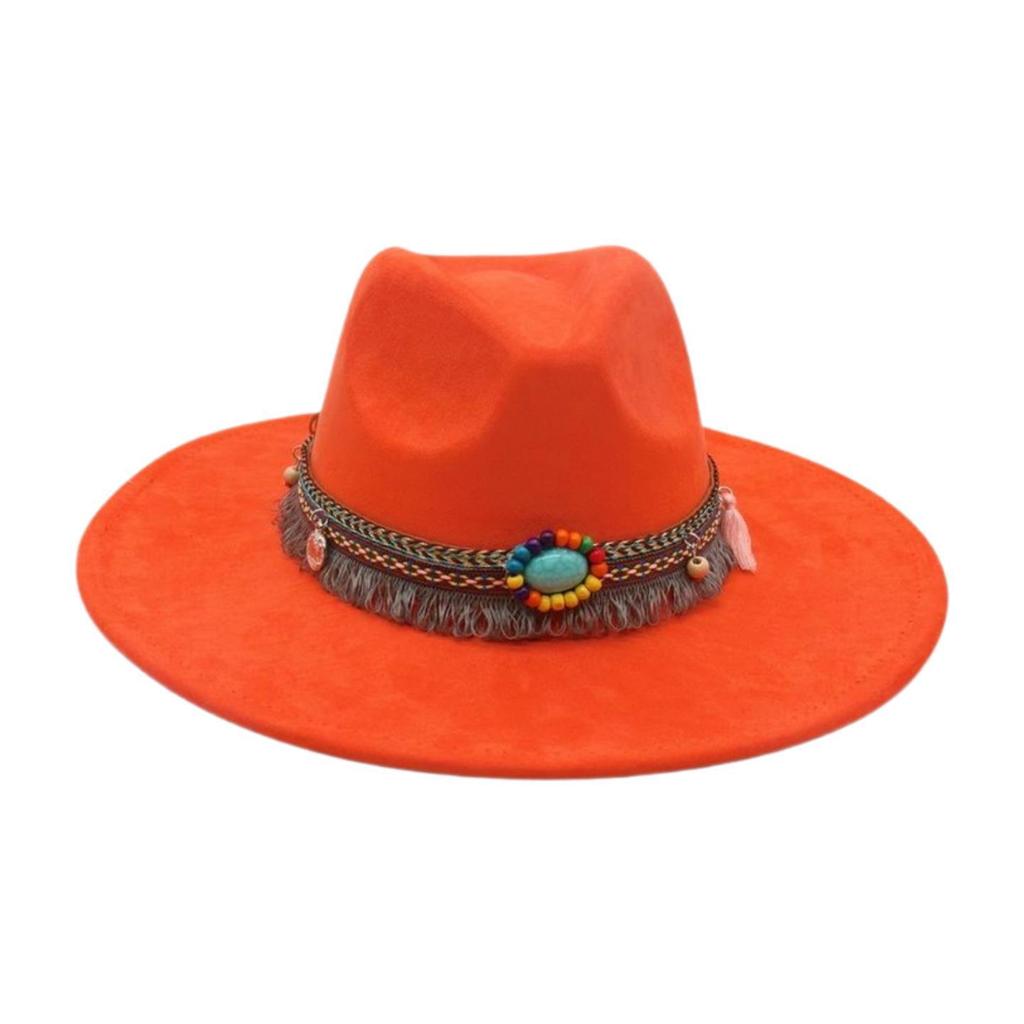 Round Flat Brim French Ethnic Style High-End Top Hat New Stage Jazz Hat Western Cowboy Hat