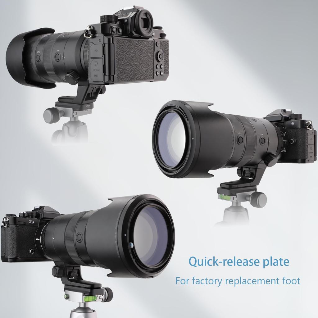 Leftfoto Lens Plate for Nikon Nikkor Z VR VR Lens Interchange Foot Mount Arca Swiss Style 70-200mm f2.8 S-line/Z 100-400mm f4.5-5.6 S-line Lenses, -