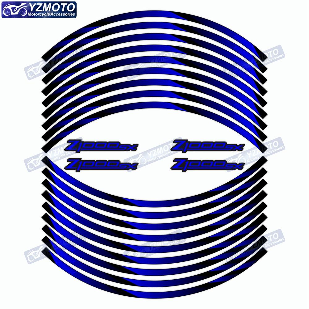 For Kawasaki Z1000SX Motorcycle Front And Rear 17 Inch Wheel Hub Sticker Waterproof Reflective Decorative Decal Rim Stickers