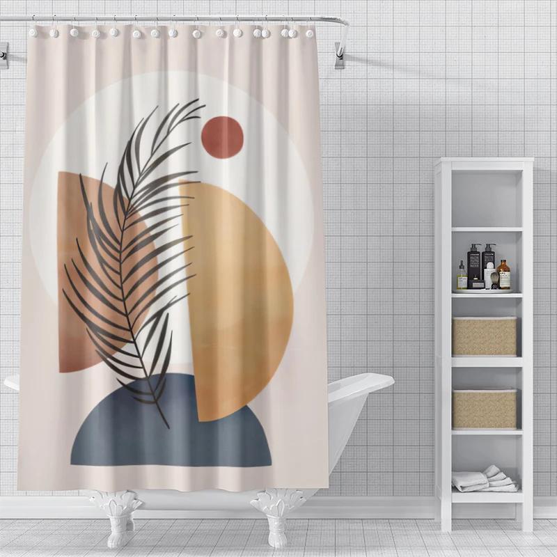 Home shower curtains for bathroom waterproof fabric Modern Nordic style bathroom Curtains shower curtain Abstract morandi plant