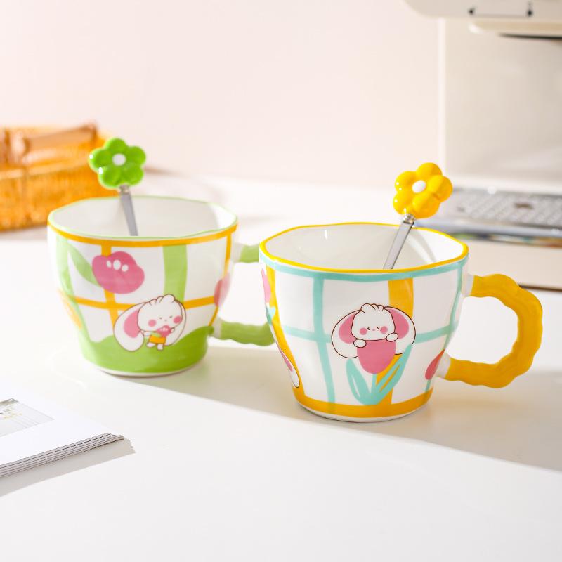 Creative Cute Rabbit Ceramic Mug Office Gift Gift Home Cup Coffee Cup Water Cup Couple Breakfast Cup