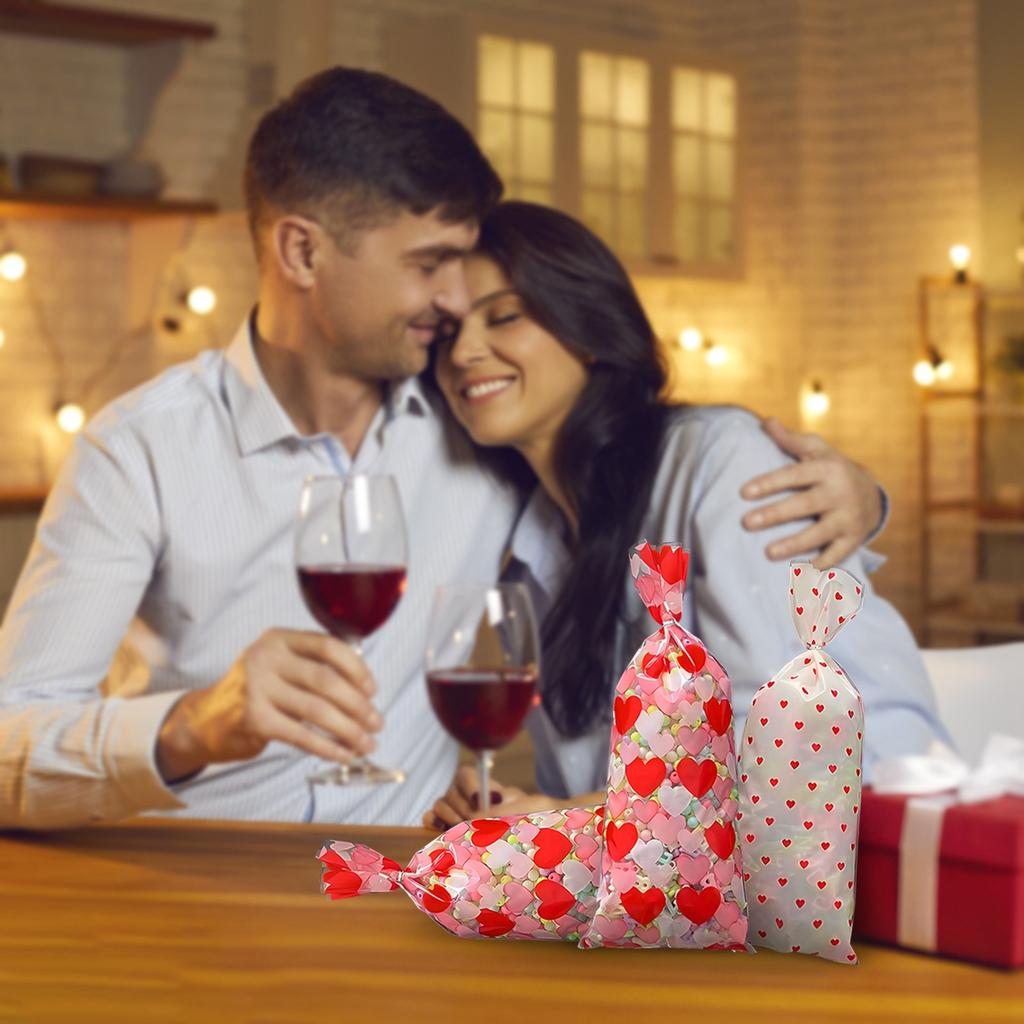 OPP Flat Candy Bag Valentine's Day Gift Bag Love Color Printing Bag Snack Packaging Bag 50pcs