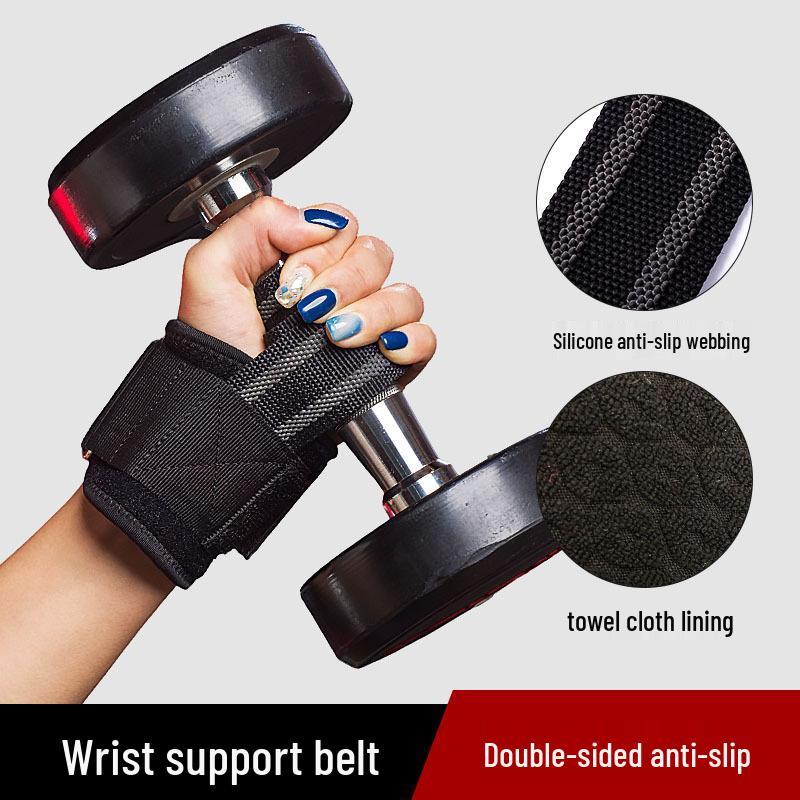 

Противоскользящий силовой ремень для тяжелой атлетики, гантелей, подтягиваний, штанги и поддержки становой тяги One Size [Pair] чёрный