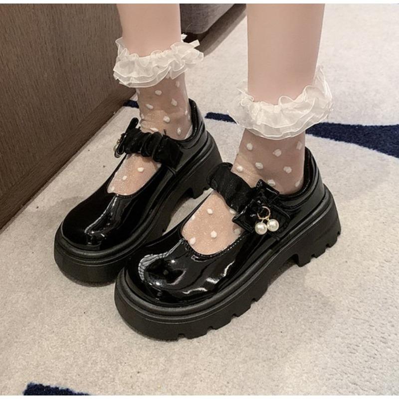 Platform Mary Janes Shoes Women's Versatile Student Retro Lolita Shoes Japanese JK Uniform Footwear Clunky Thick Single Shoes