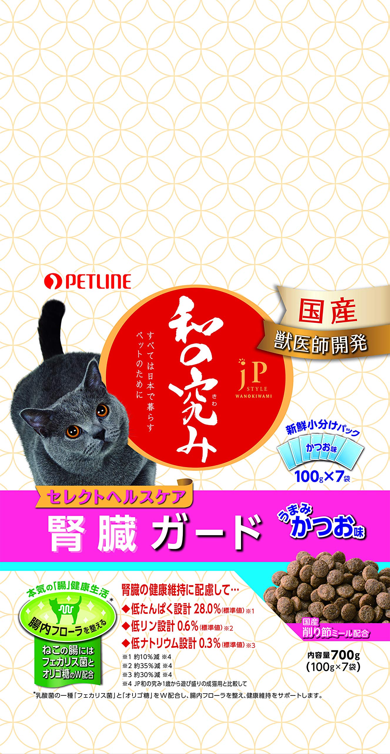 

JP Style Cat Japanese Select Healthcare для почек со вкусом скумбрии 100 г x 7 скумбрия 700 г Еда, Мастерство, Кошки, Охрана, (Подразделенные пакеты) Вкус, (насыпной