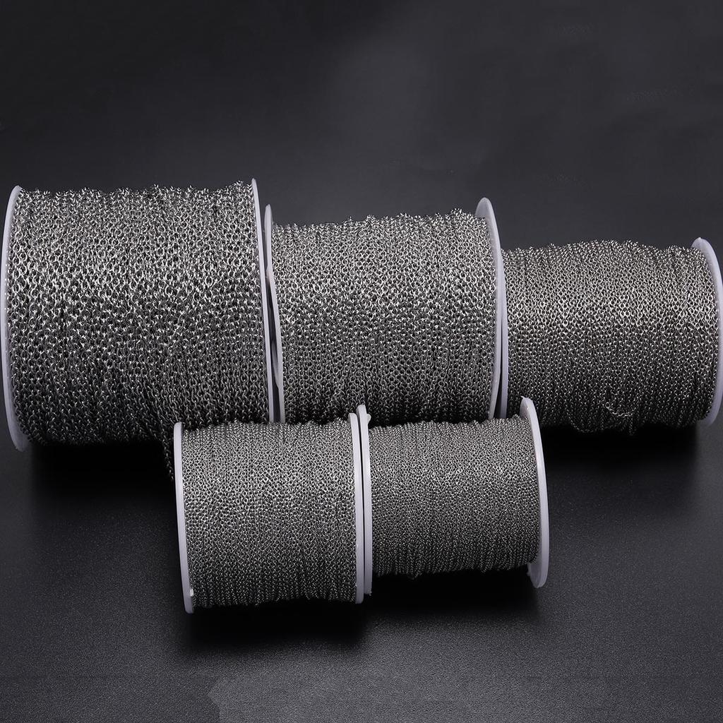 5 Meter/Los 1,2 1,6 2,5 3 mm Kreuz Edelstahl Halsketten Ketten Großhandel Gliederkette Für DIY Schmuckherstellung Zubehör