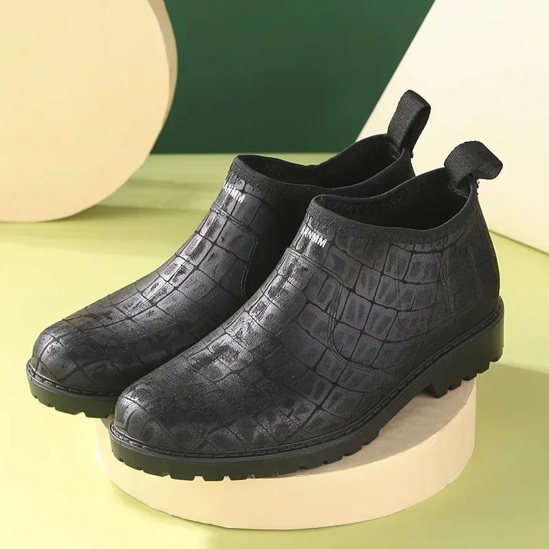 Mode 2025 Heren Regenlaarzen Waterdichte Rubberen Regenschoenen Mode Enkel Tuin Galochen Man Werk Regen Schoenen Schoenen Gumboots Zapatillas