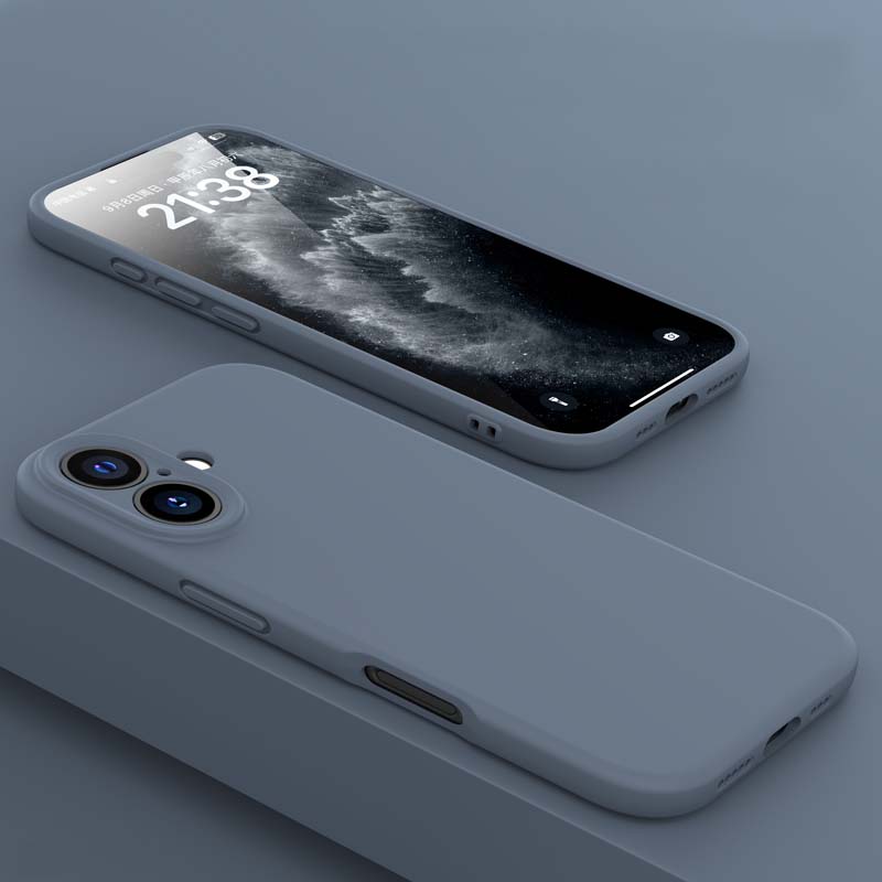 Luxury Liquid Silicone Shockproof Soft Phone Case For iPhone 16 15 14 13 Pro Max 16Pro 15Pro 14Pro 16 Plus Lens Protective Cover
