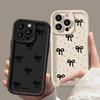 Black Bowknot Print TPU Soft Case For iPhone 16 Pro Max 15 Pro 14 13 12 11 XR XS 8 7 Lens Protection Shockproof Matte Phone Cover