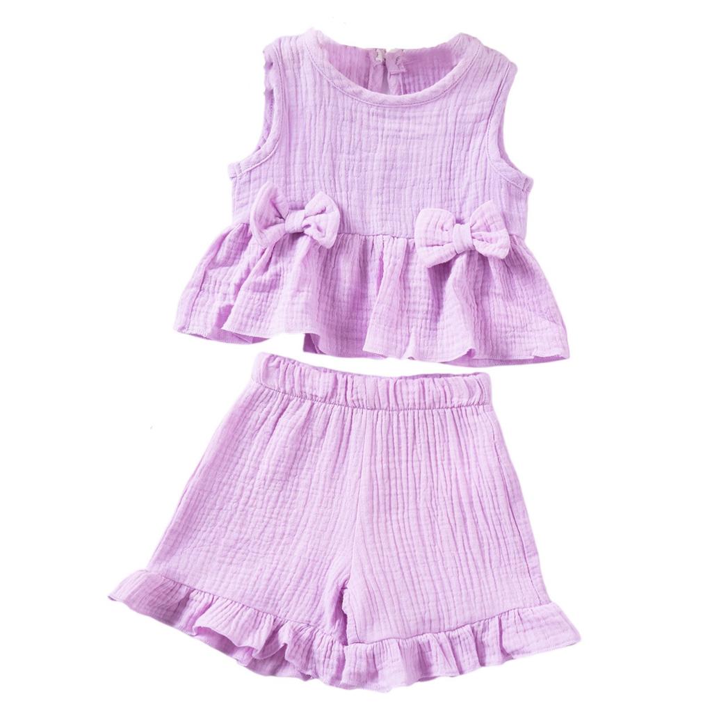 Children's Sweet Set Cute Vest Shorts Girls Sleeveless Casual Two-Piece Set
