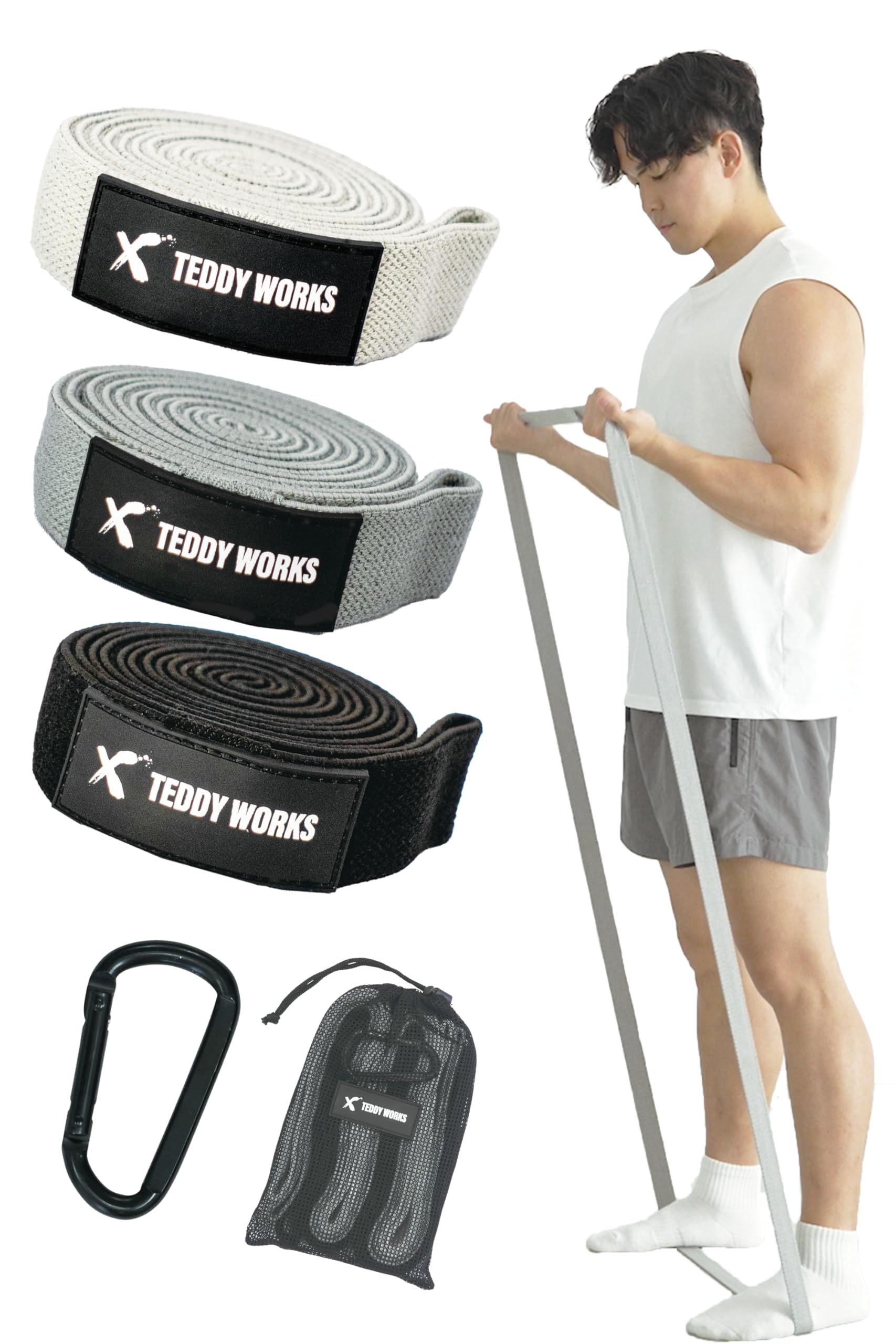 

TEDDY WORKS Training Bands, Resistance Bands, Set of 3, Training Tubes, Strength Training Tubes, Rubber Tubes, Stretch Bands, Fitness Bands