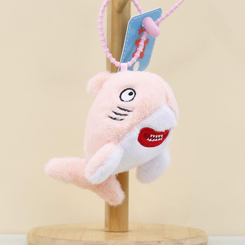 Adorable Shark Plush Keychain Cute Cartoon Shark Stuffed Toy Bag Charm Machine Doll