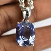Natural Blue Sapphire Pendant 23 Ct 925 Sterling Silver Jewelry September Birthday Birthstone