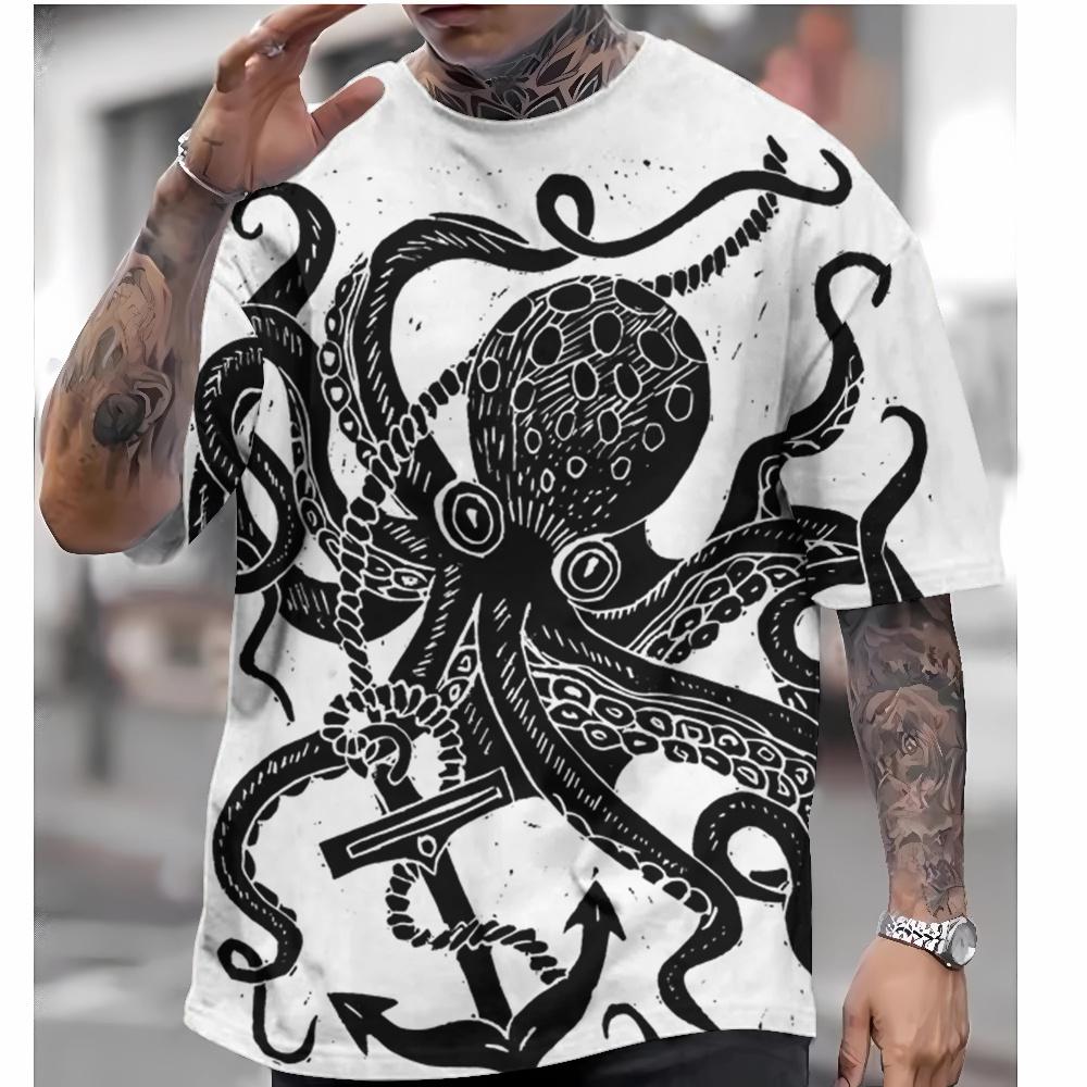 Men's T-shirt short-sleeved tops Japanese style Ukiyo-e clothing