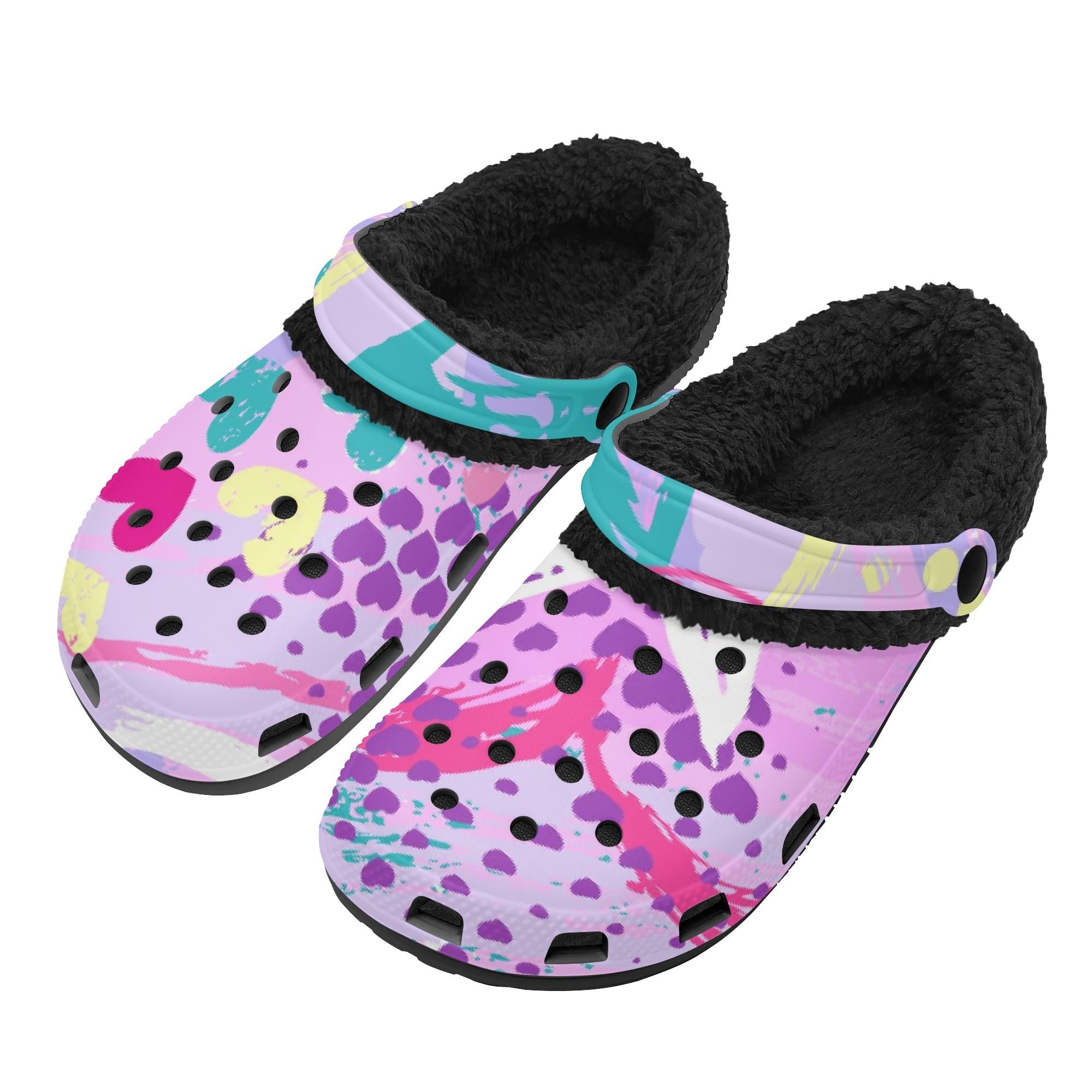 

1 Pair Cozy EVA Fur Lined Clogs For Men Women Warm Slip On Winter Comfort Shoes Lightweight Indoor Outdoor Daily Wear 48 чорний