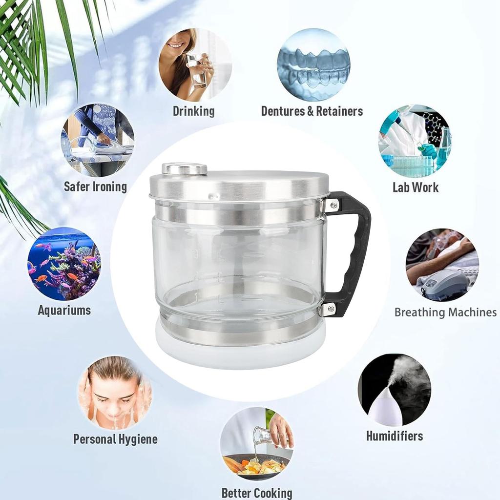 4L Distilled Water Collector Container For Kitchen Countertop Distillers Transparent Design Glass Collection Bottle