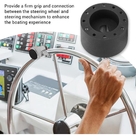 Marine Boat Hub Adapter, Boat Steering Wheel 6 Hole Hub Adapter For, 3/4 Inch Tapered Keyway Shaft, Marine Hub Adapter for