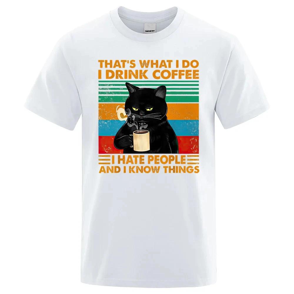 Coffee Funny T Shirt Men Summer Cotton Short Sleeve Mens T-Shirt Hip Hop Casual Tops Oversized Tee Shirt 80312