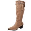 Fashion Niche Design Pointed Boots Big Tube Circumference High Heel Stacking Boots Retro Slim Women's Western Fashion Boots