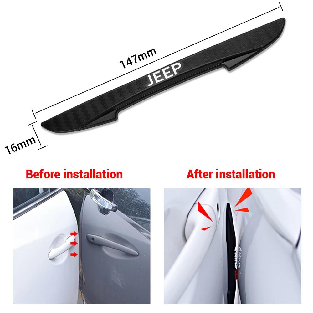For Jeep 4PCS Car Door Anti-collision Sticker Rearview Mirror Bumper Strip For Jeep Renegade Patriot Wrangler Cherokee Compas