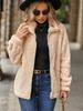 Schimmernder Fleece Damen-Übermantel Herbst Winter Neu Langarm Reißverschluss Gesteppter Mantel für Damen